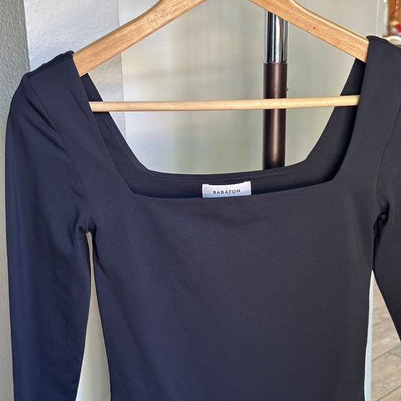 Aritzia Babaton Black Contour Squareneck Longsleeve Bodysuit - Picture 7 of 7